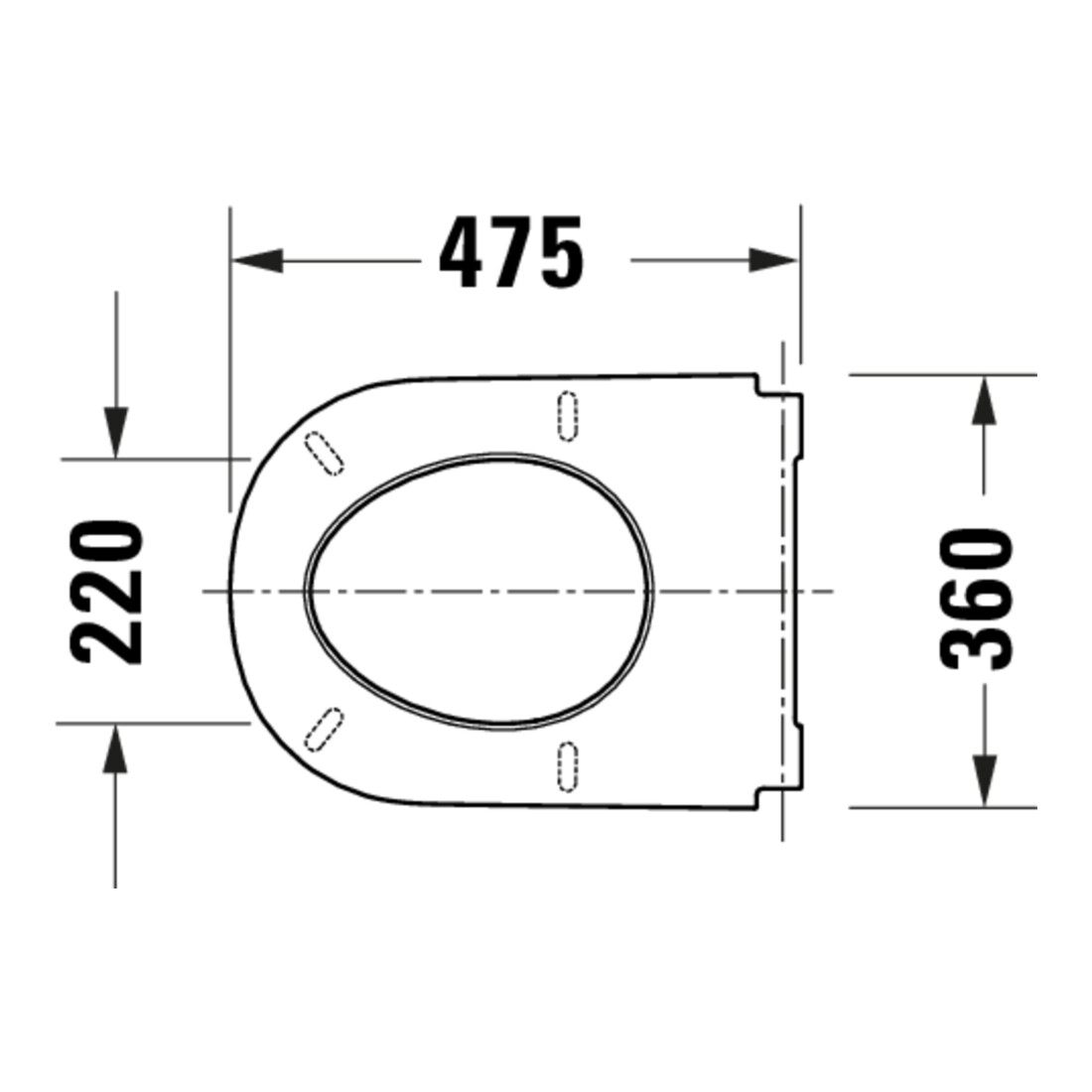Duravit WC-Sitz D-Code o. Absenkaut., Scharn. Edelstahl, weiß