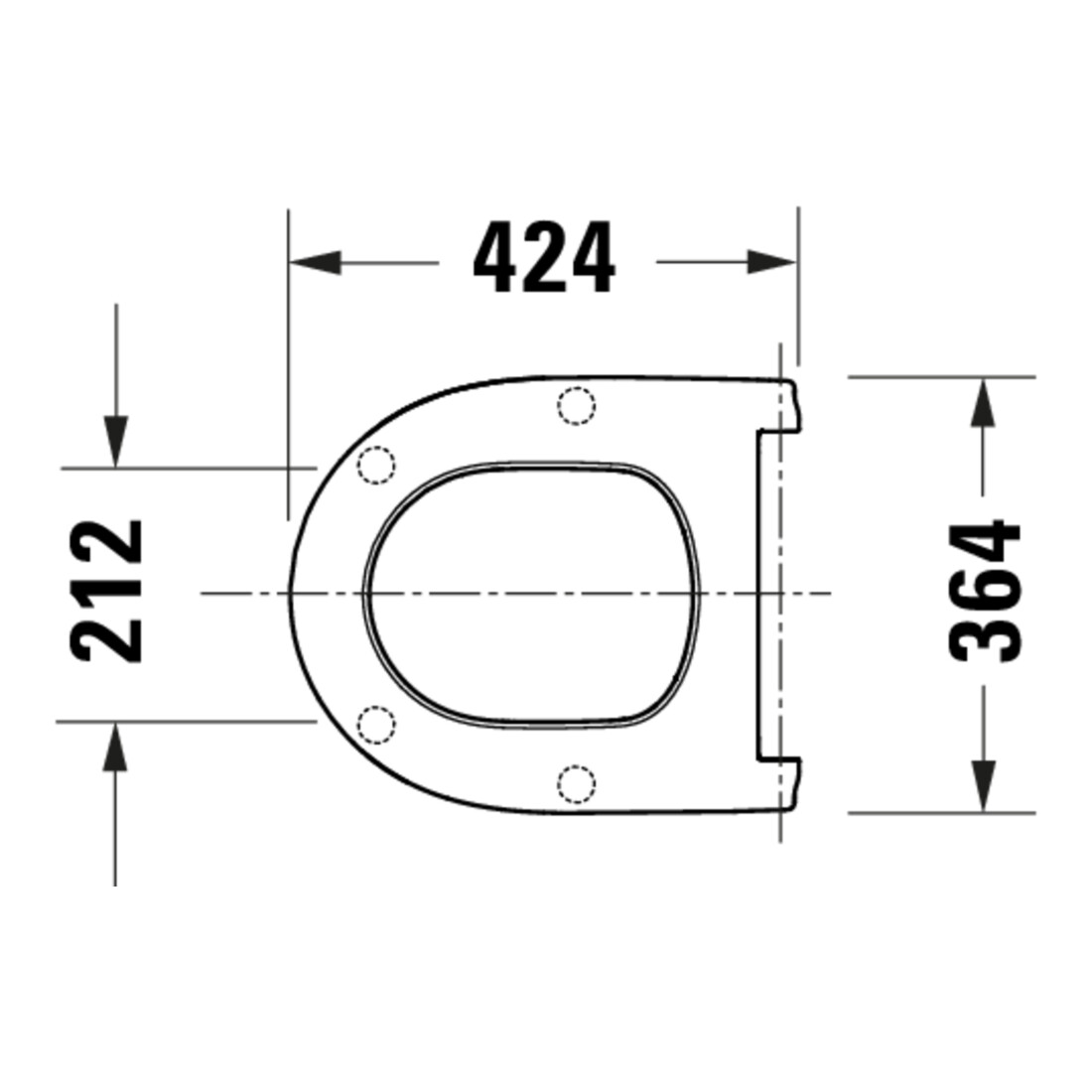 Duravit WC-Sitz D-shaped m Abs, abn., 42,1cm, Uni, Scha. ES, we.