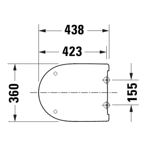 Duravit WC-Sitz D-shaped m Abs, abn., 43,8cm, Uni, Scha. ES, we.
