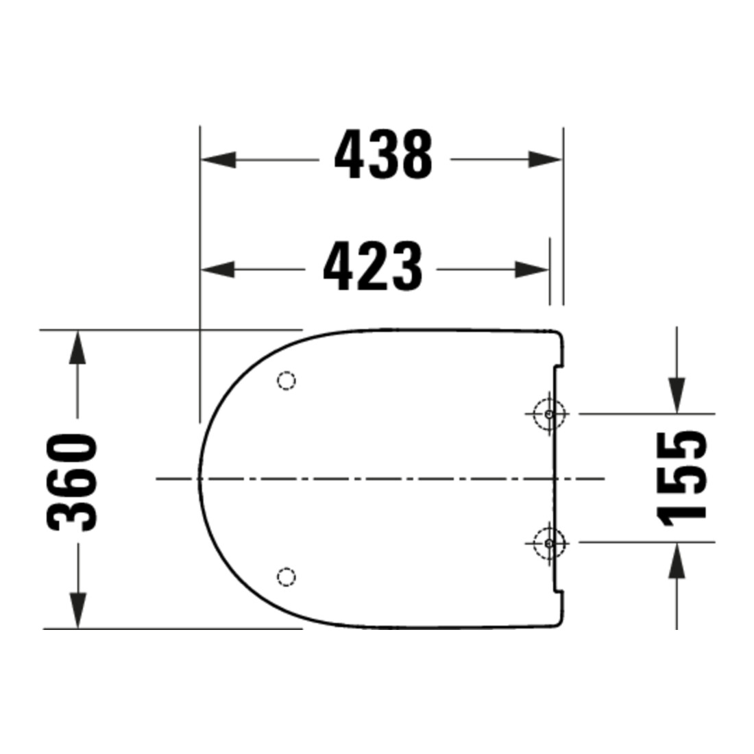 Duravit WC-Sitz D-shaped m Abs, abn., 43,8cm, Uni, Scha. ES, we.