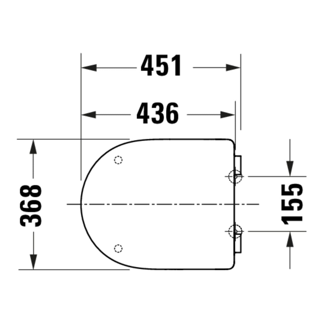 Duravit WC-Sitz D-shaped m Abs, abn., 45,1cm, Uni, Scha. ES, we.