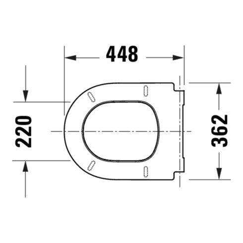 Duravit WC-Sitz D-shaped m Abs, abn., 45,5cm, Uni, Scha. ES, we.