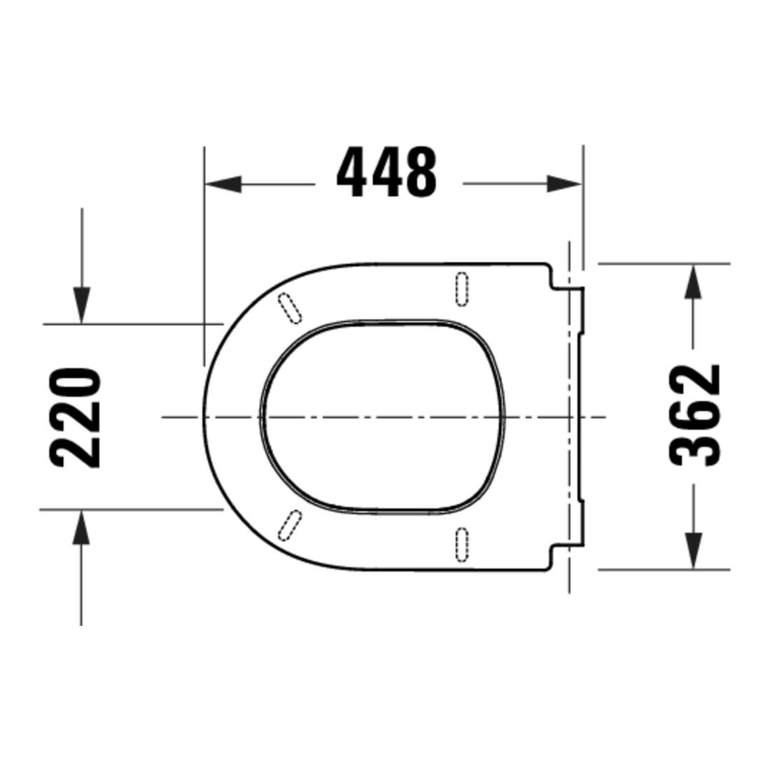 Duravit WC-Sitz D-shaped m Abs, abn., 45,5cm, Uni, Scha. ES, we.