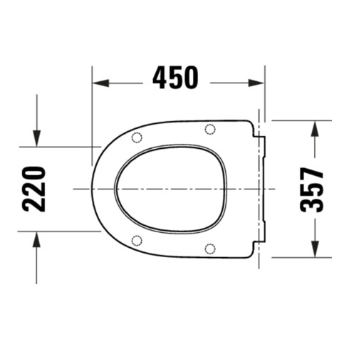 Duravit WC-Sitz D-shaped m Abs, abn., 45,7cm, Uni, Scha. ES, we.