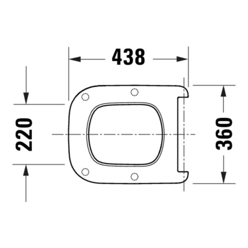 Duravit WC-Sitz eckig m Abs, abn., 43,4cm, Uni, Scha. ES, we.