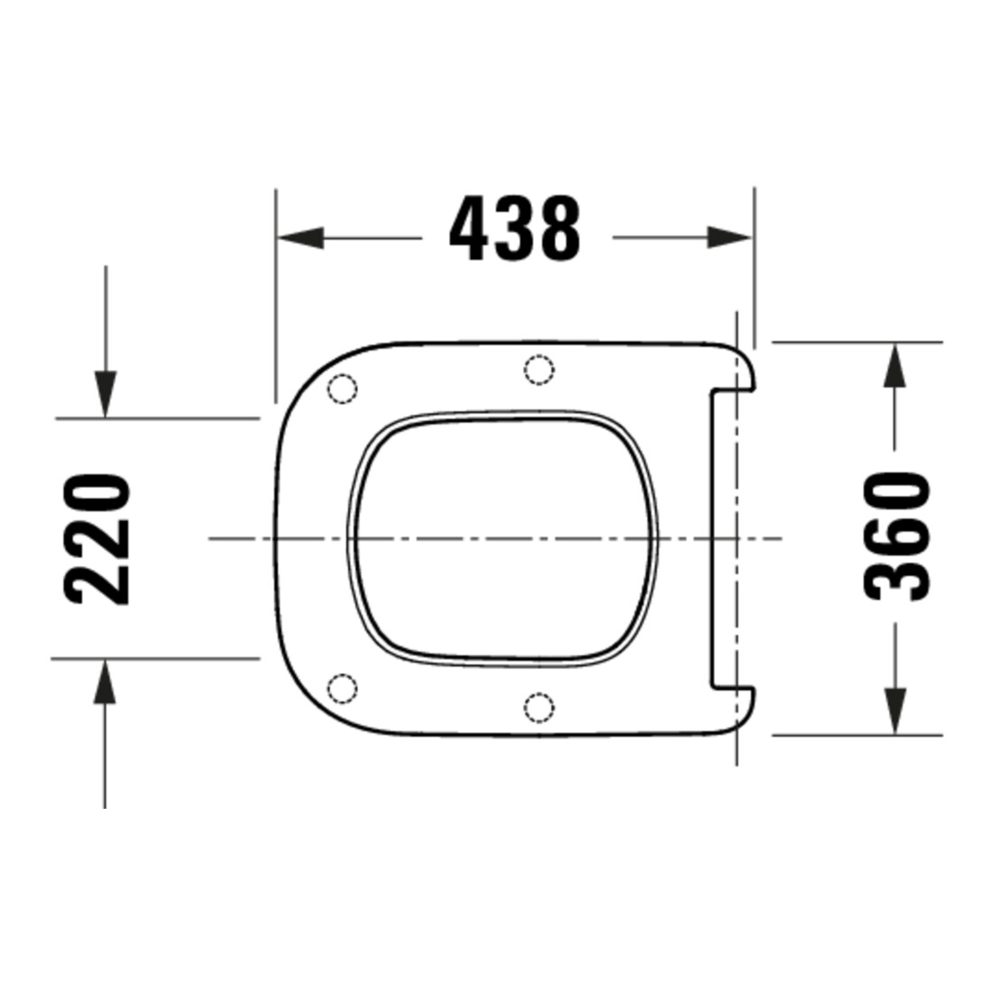 Duravit WC-Sitz eckig m Abs, abn., 43,4cm, Uni, Scha. ES, we.
