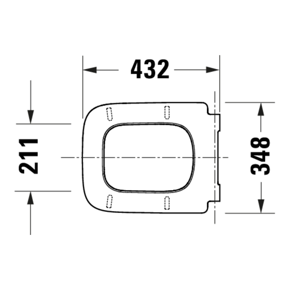 Duravit WC-Sitz eckig m Abs, abn., 43,8cm, Uni, Scha. ES, we.