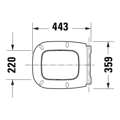 Duravit WC-Sitz eckig m Abs, abn., 44,3cm, Uni, Scha. ES, we.
