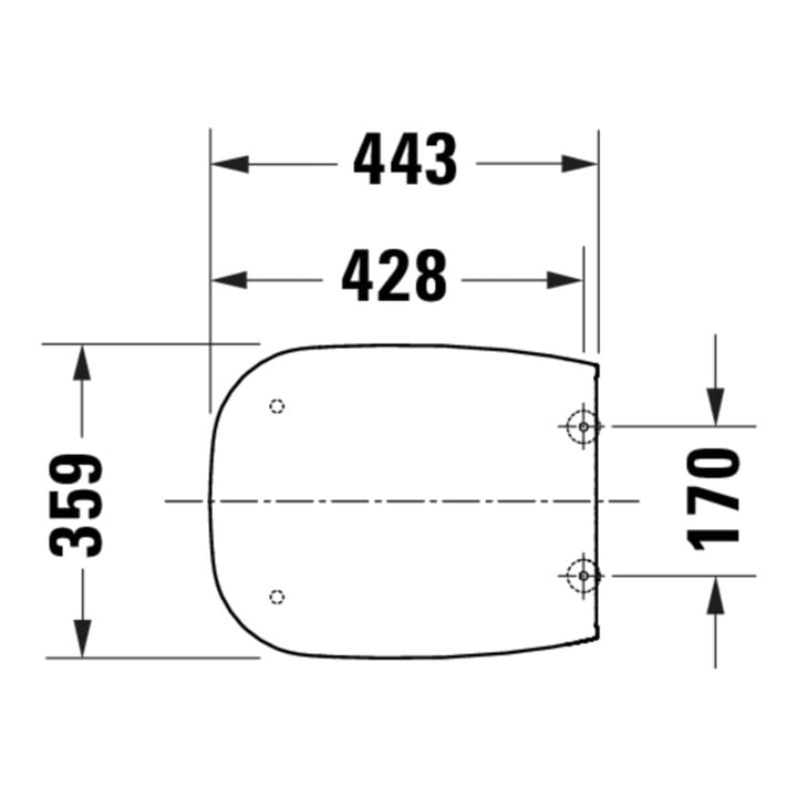 Duravit WC-Sitz eckig m Abs, abn., 44,3cm, Uni, Scha. ES, we.