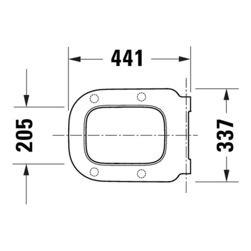 Duravit WC-Sitz eckig m Abs, abn., 44,8cm, Uni, Scha. ES, we.