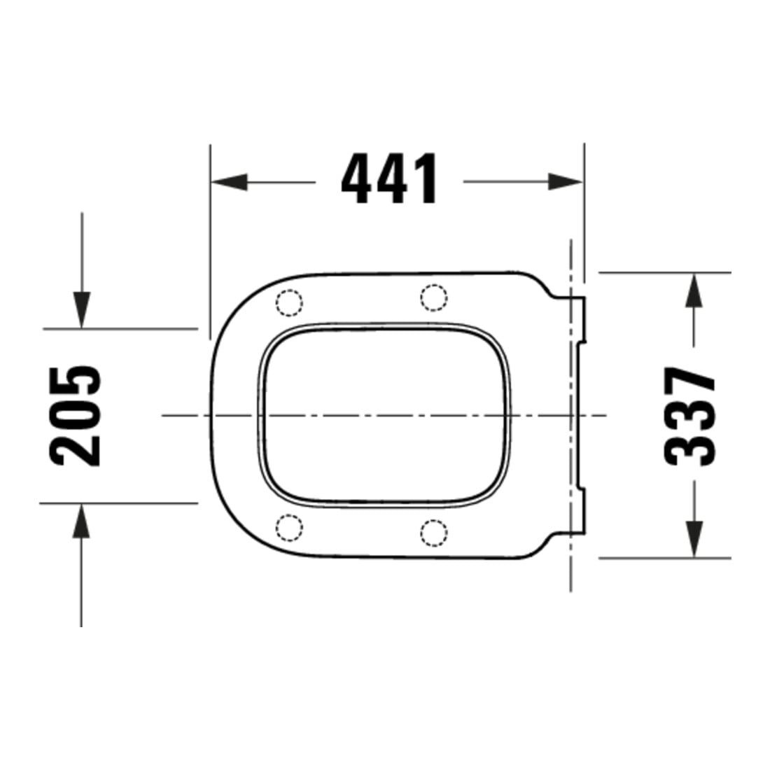 Duravit WC-Sitz eckig m Abs, abn., 44,8cm, Uni, Scha. ES, we.