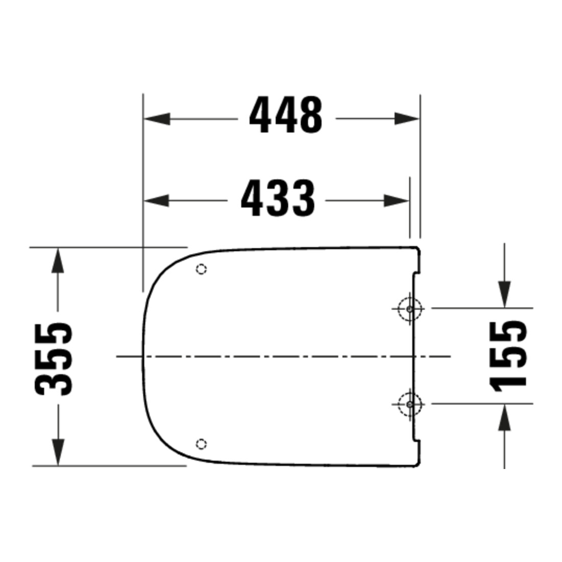 Duravit WC-Sitz eckig m Abs, abn., 44,8cm, Uni, Scha. ES, we.