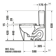 Duravit WC-Sitz Happy D.2 avec abaissement, charnières prolongées, blanc-2