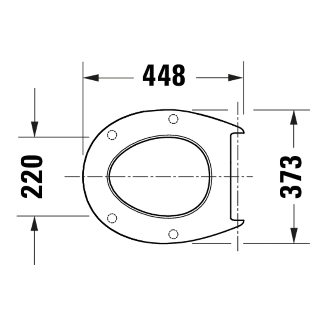 Duravit WC-Sitz oval m Abs, abn., 44,8cm, Uni, Scha. ES, we.