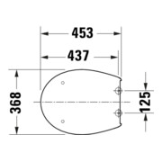 Duravit WC-Sitz oval m Abs, abn., 45,2cm, Uni, Scha. ES, we.-5