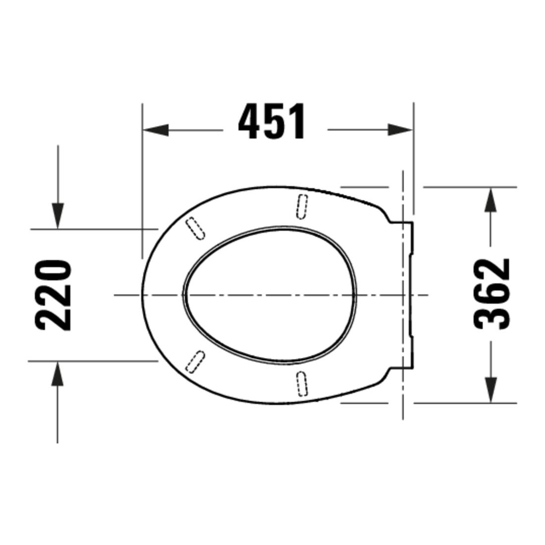 Duravit WC-Sitz oval m Abs, abn., 45,2cm, Uni, Scha. ES, we.