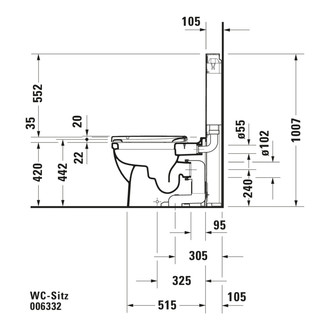 Duravit WC-Sitz Starck avec abaissement automatique, charnière inox, blanc