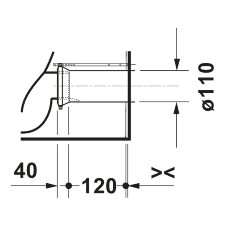 Duravit WC sur pied Balcoon 37x54 cm, 4,5 l, sans rebord, évac. arrière, blanc mat
