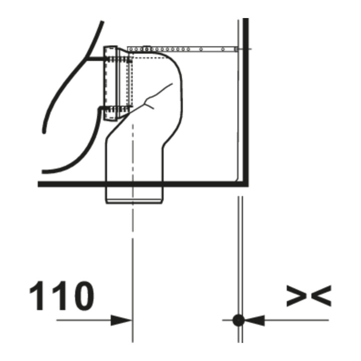 Duravit WC sur pied Balcoon 37x54 cm, 4,5 l, sans rebord, évac. arrière, blanc mat