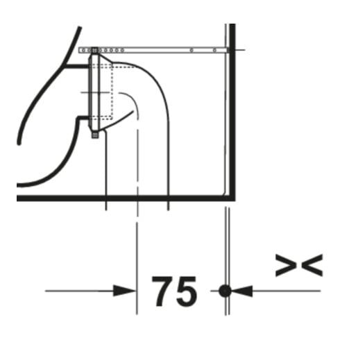 Duravit WC sur pied Balcoon 37x54 cm, 4,5 l, sans rebord, évac. arrière, blanc mat