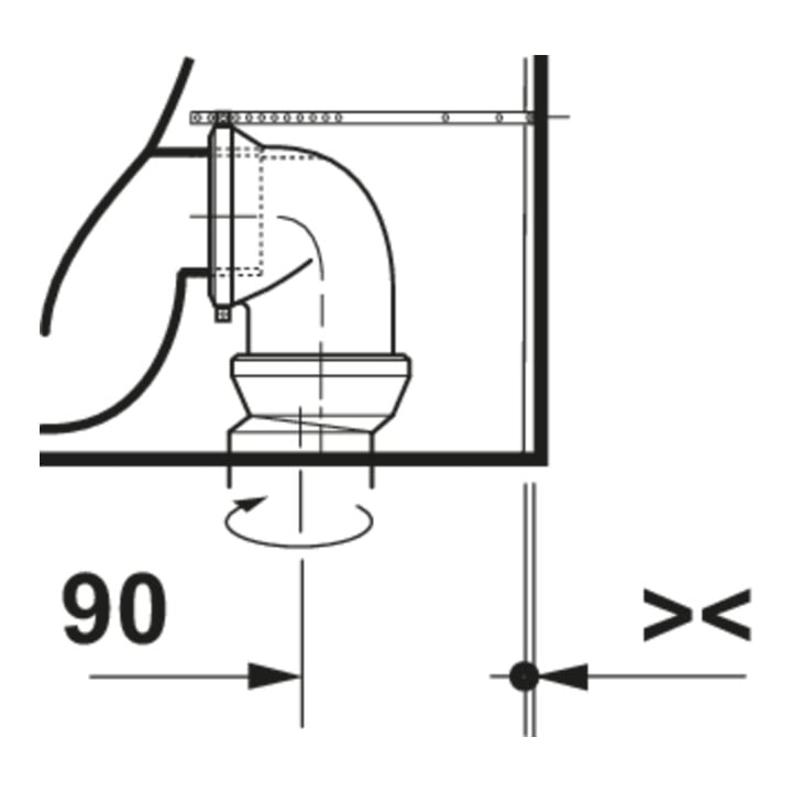 Duravit WC sur pied Balcoon 37x54 cm, 4,5 l, sans rebord, évac. arrière, Clay Te Ma
