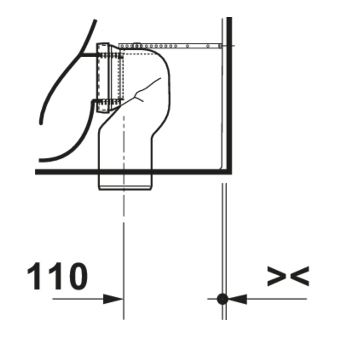 Duravit WC sur pied Balcoon 37x54 cm, 4,5 l, sans rebord, évac. arrière, Clay Te Ma