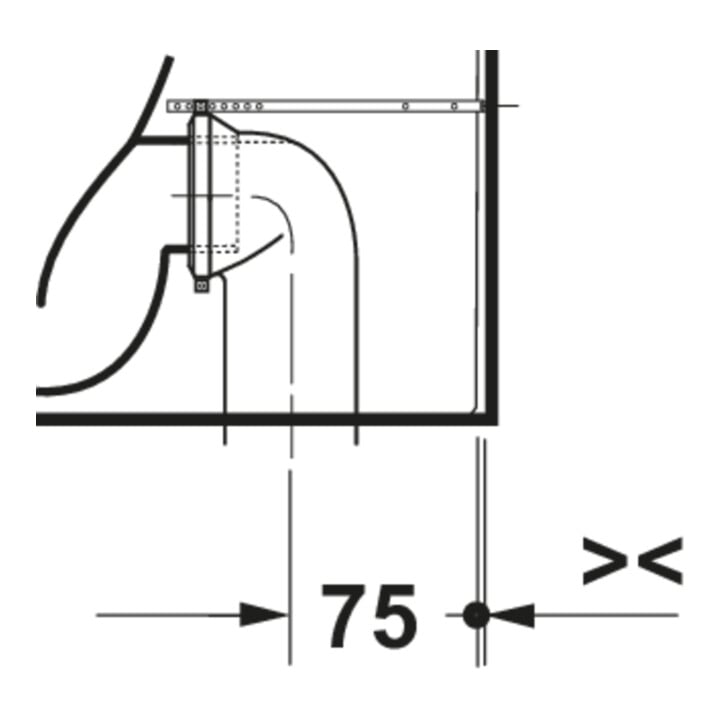 Duravit WC sur pied Balcoon 37x54 cm, 4,5 l, sans rebord, évac. arrière, Clay Te Ma