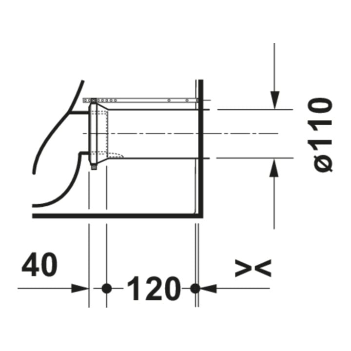 Duravit WC sur pied Balcoon 37x54 cm, 4,5 l, sans rebord, évac. arrière, Clay Te Ma