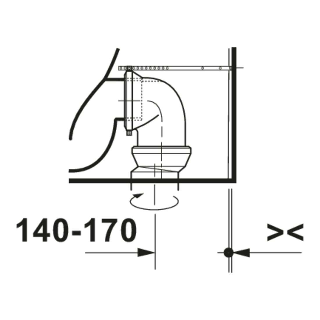 Duravit WC sur pied Balcoon 37x65 cm, 4,5 l, sans bride, évac. arrière, blanc mat