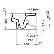 Duravit WC sur pied Balcoon 37x65 cm, 4,5 l, sans bride, évac. arrière, blanc mat-5
