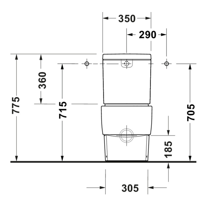 Duravit WC sur pied Balcoon 37x65 cm, 4,5 l, sans bride, évac. arrière, blanc mat