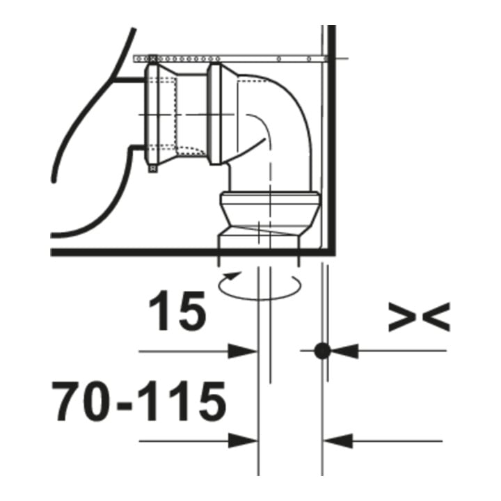 Duravit WC sur pied Balcoon 37x65 cm, 4,5 l, sans rebord, évac. arrière, Clay Te Ma