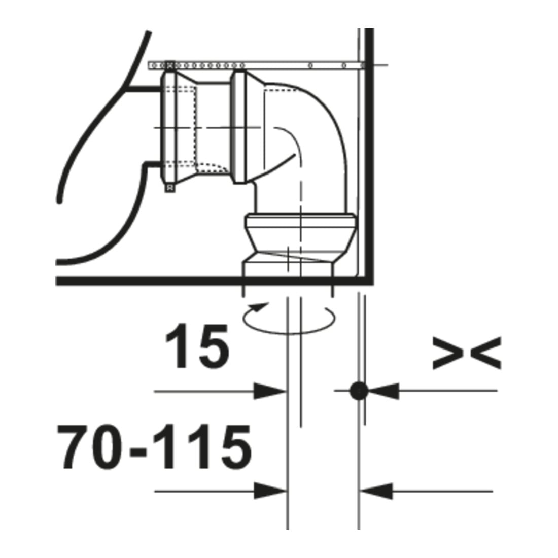 Duravit WC sur pied Balcoon 37x65 cm, 4,5 l, sans rebord, évac. arrière, Clay Te Ma