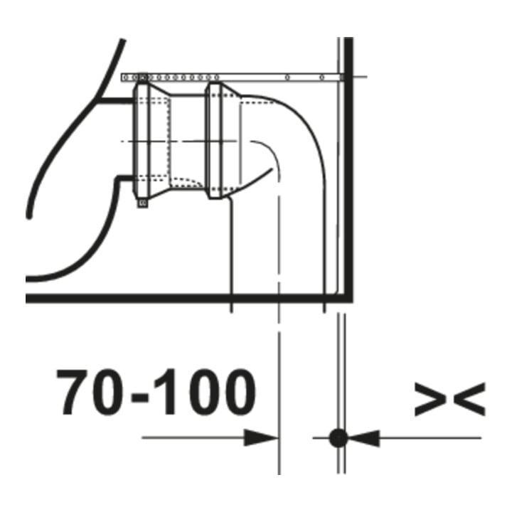 Duravit WC sur pied Balcoon 37x65 cm, 4,5 l, sans rebord, évac. arrière, Clay Te Ma