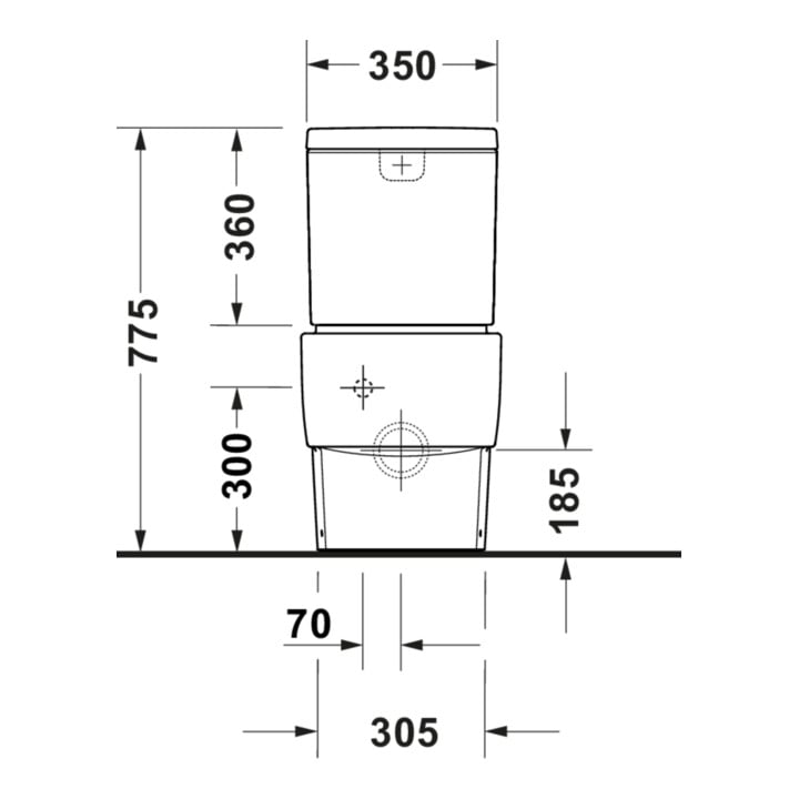 Duravit WC sur pied Balcoon 37x65 cm, 4,5 l, sans rebord, évac. arrière, Clay Te Ma