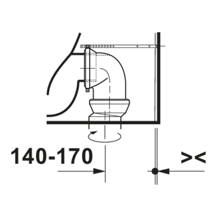 Duravit WC sur pied Balcoon 37x65 cm, 4,5 l, sans rebord, évac. arrière, Clay Te Ma