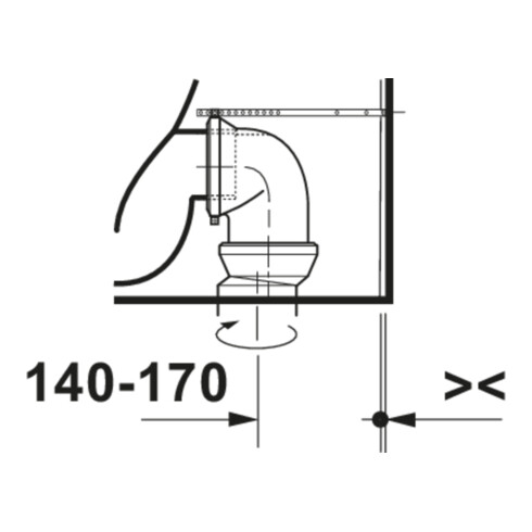 Duravit WC sur pied Balcoon 37x65 cm, 4,5 l, sans rebord, évac. arrière, Clay Te Ma