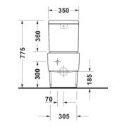 Duravit WC sur pied Balcoon 37x65 cm, 4,5 l, sans rebord, sortie horizontale, blanc brillant-4
