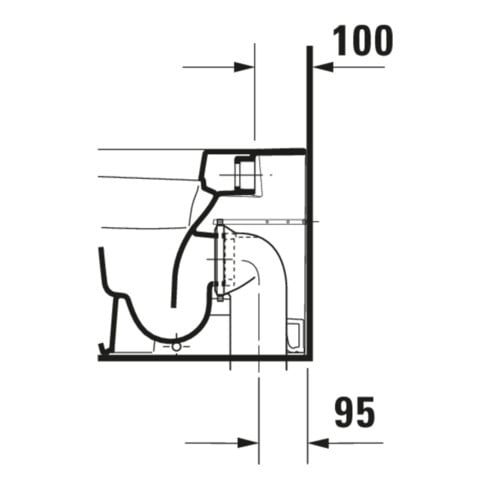 Duravit WC sur pied, chasse profonde DuraStyle 37x57,5 cm, 4,5 l, arrivée variable, blanc