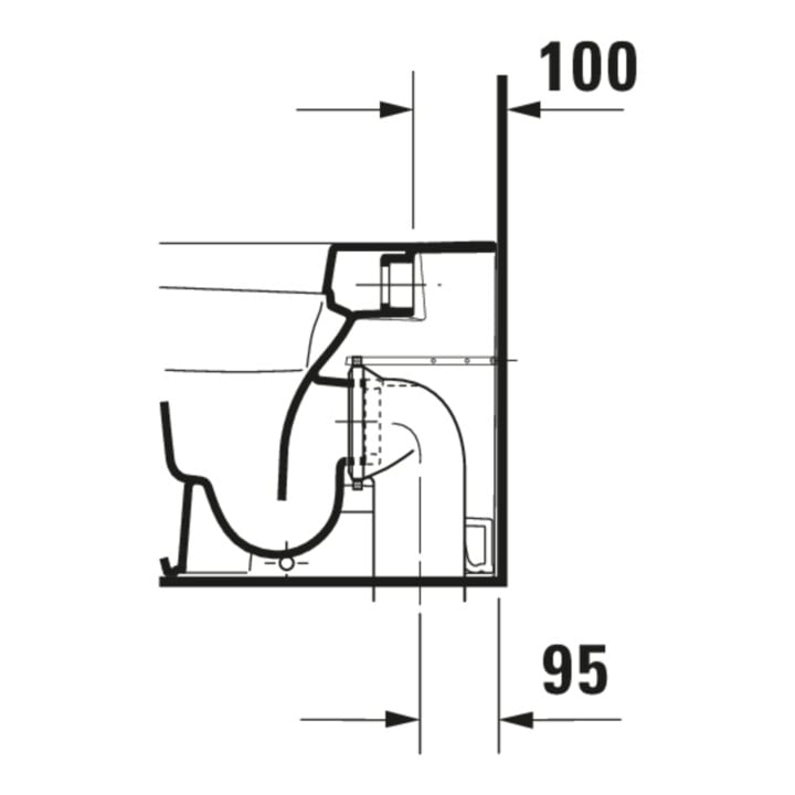 Duravit WC sur pied, chasse profonde DuraStyle 37x57,5 cm, 4,5 l, arrivée variable, blanc