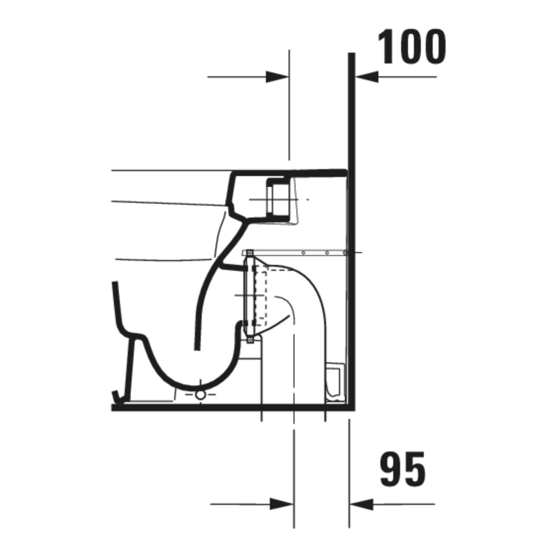 Duravit WC sur pied, chasse profonde DuraStyle 37x57,5 cm, 4,5 l, arrivée variable, blanc