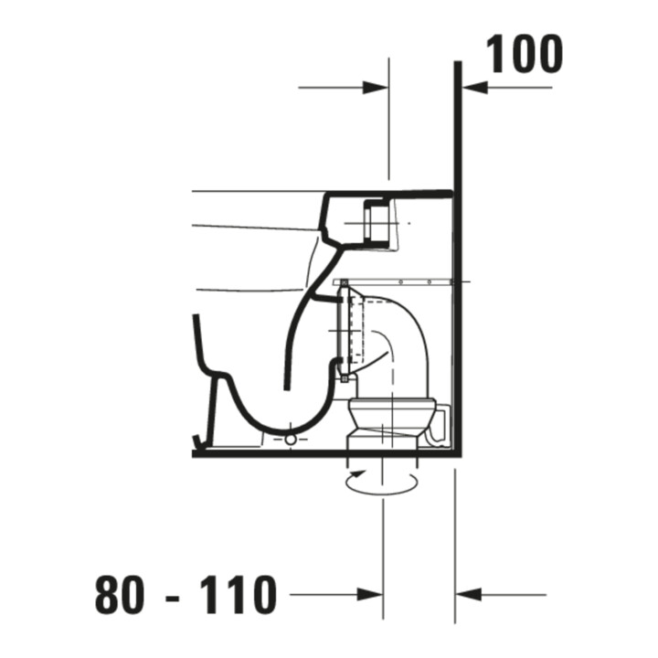 Duravit WC sur pied, chasse profonde DuraStyle 37x57,5 cm, 4,5 l, arrivée variable, blanc