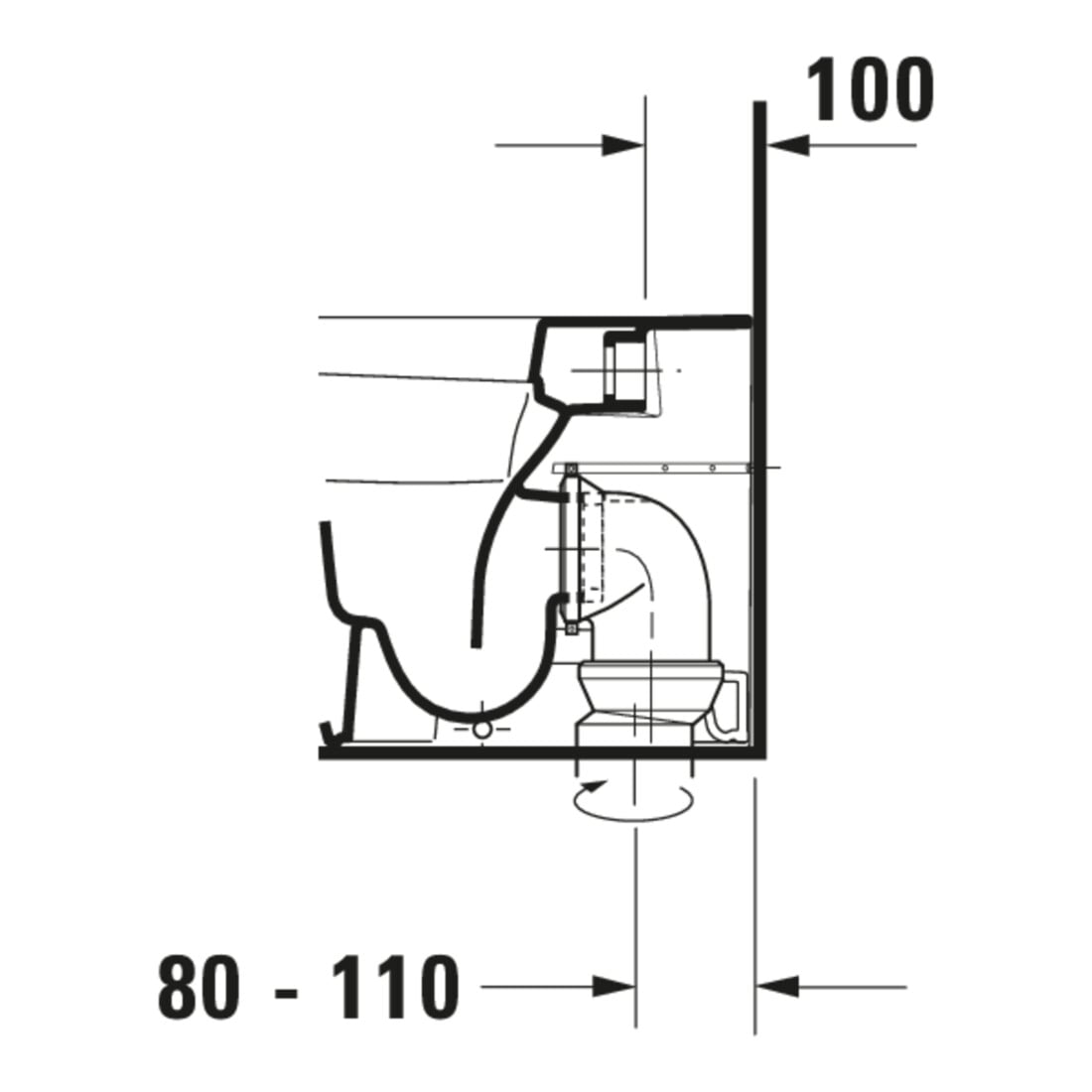 Duravit WC sur pied, chasse profonde DuraStyle 37x57,5 cm, 4,5 l, arrivée variable, blanc