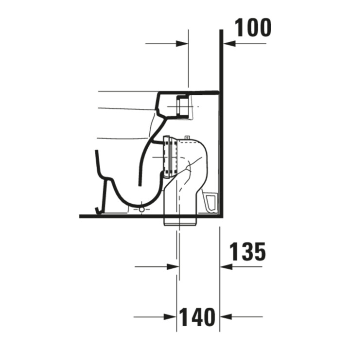 Duravit WC sur pied, chasse profonde DuraStyle 37x57,5 cm, 4,5 l, arrivée variable, blanc