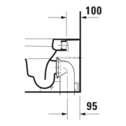 Duravit WC sur pied, chasse profonde Happy D.2 36,5x57 cm, 4,5 l, évac. horizontale, blanc-2
