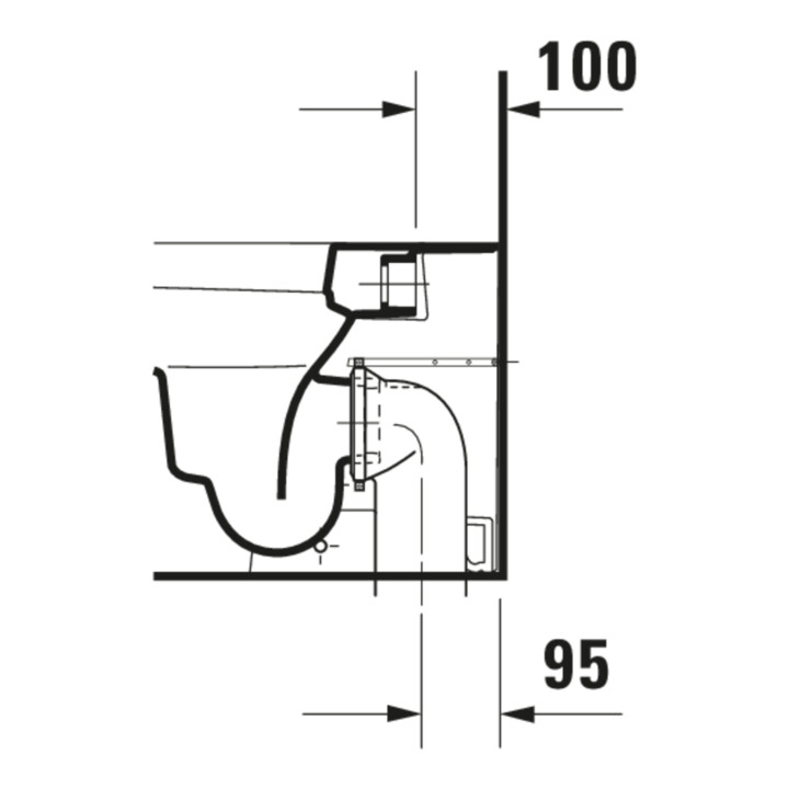 Duravit WC sur pied, chasse profonde Happy D.2 36,5x57 cm, 4,5 l, évac. horizontale, blanc