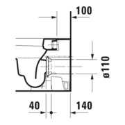 Duravit WC sur pied, chasse profonde Happy D.2 36,5x57 cm, 4,5 l, évac. horizontale, blanc-4