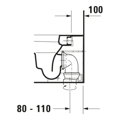 Duravit WC sur pied, chasse profonde Happy D.2 36,5x57 cm, 4,5 l, évac. horizontale, blanc