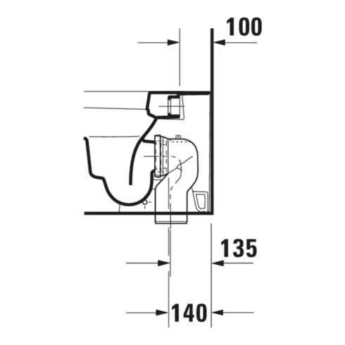 Duravit WC sur pied, chasse profonde Happy D.2 36,5x57 cm, 4,5 l, évac. horizontale, blanc