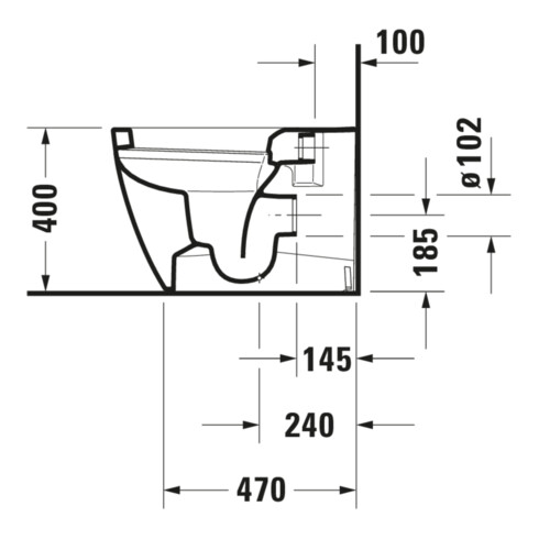 Duravit WC sur pied, chasse profonde Me by Starck 37x60 cm, 4,5 l, Abg wa, w sm HygGlaze